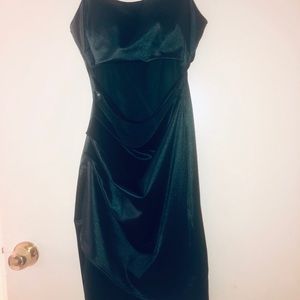 Pre-loved Green Suede Mini Body con dress